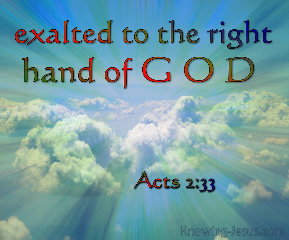 Acts 2:33 Exaulted To The Right Hand Of God (red)